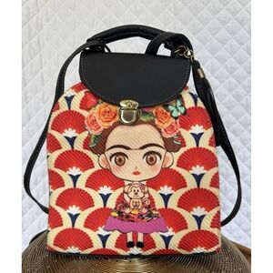Mexican Artist Frida Kahlo Mini Backpack Anime Female Floral Pink Woven